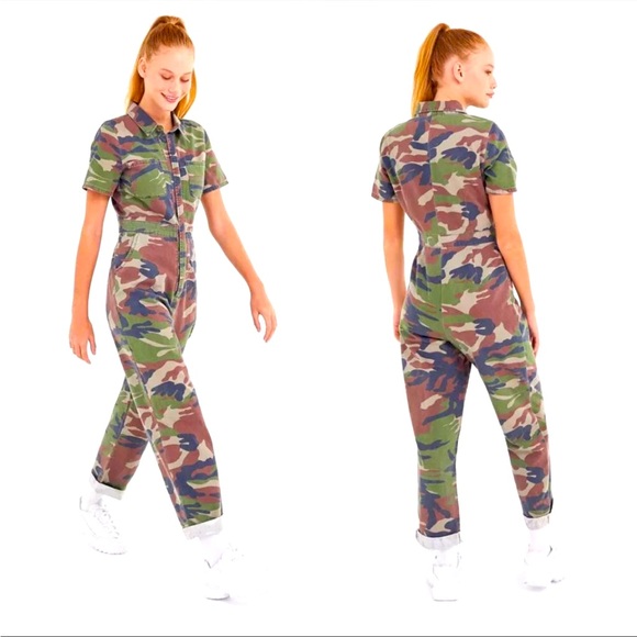 BDG Pants - BDG camouflage jumpsuit flight suit Urban Outfitters S